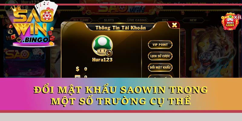 Đổi mật khẩu Saowin trong một số trường cụ thể